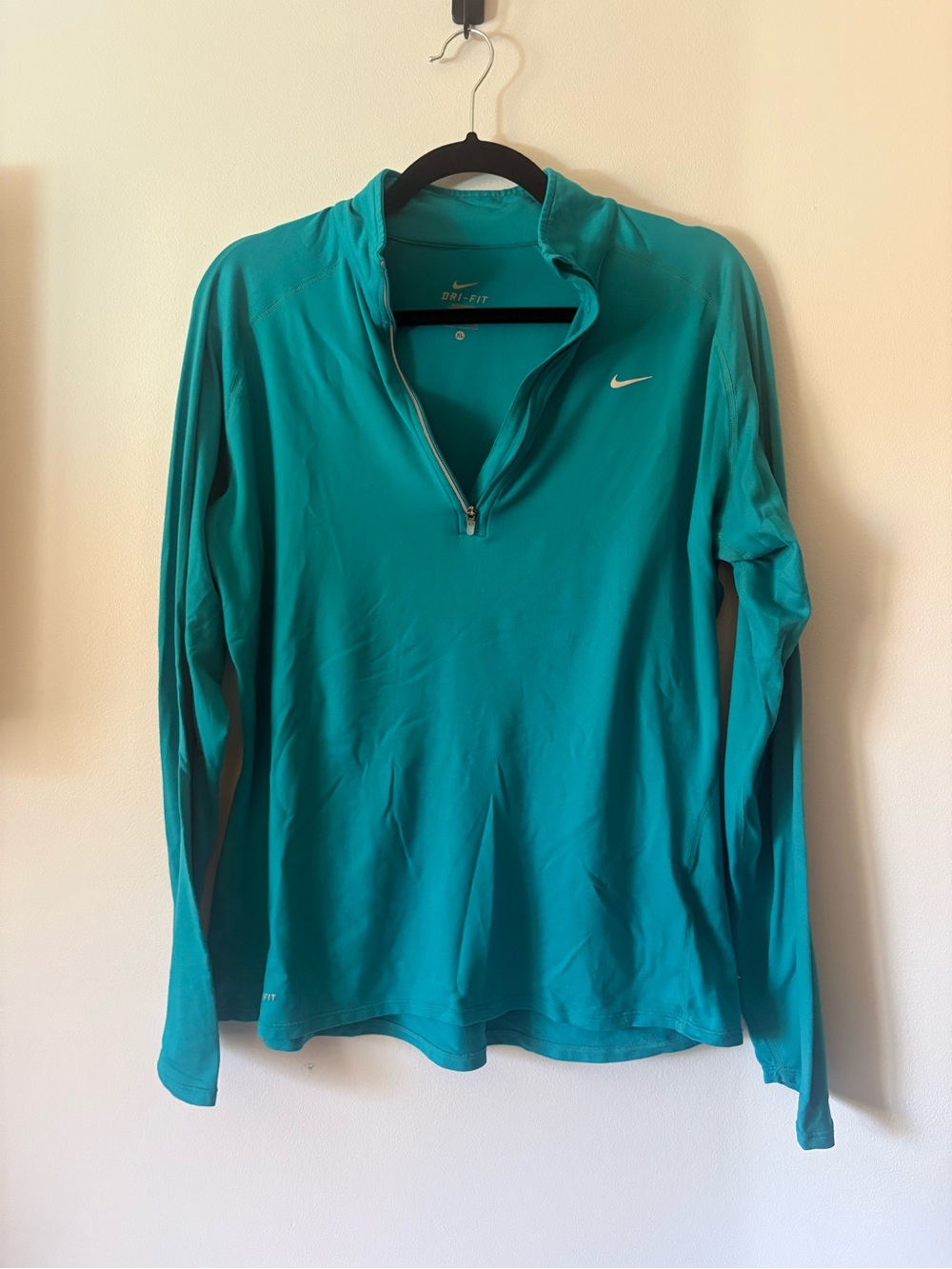 Nike Teal Quarter-Zip Long Sleeve Dri-FIT Top